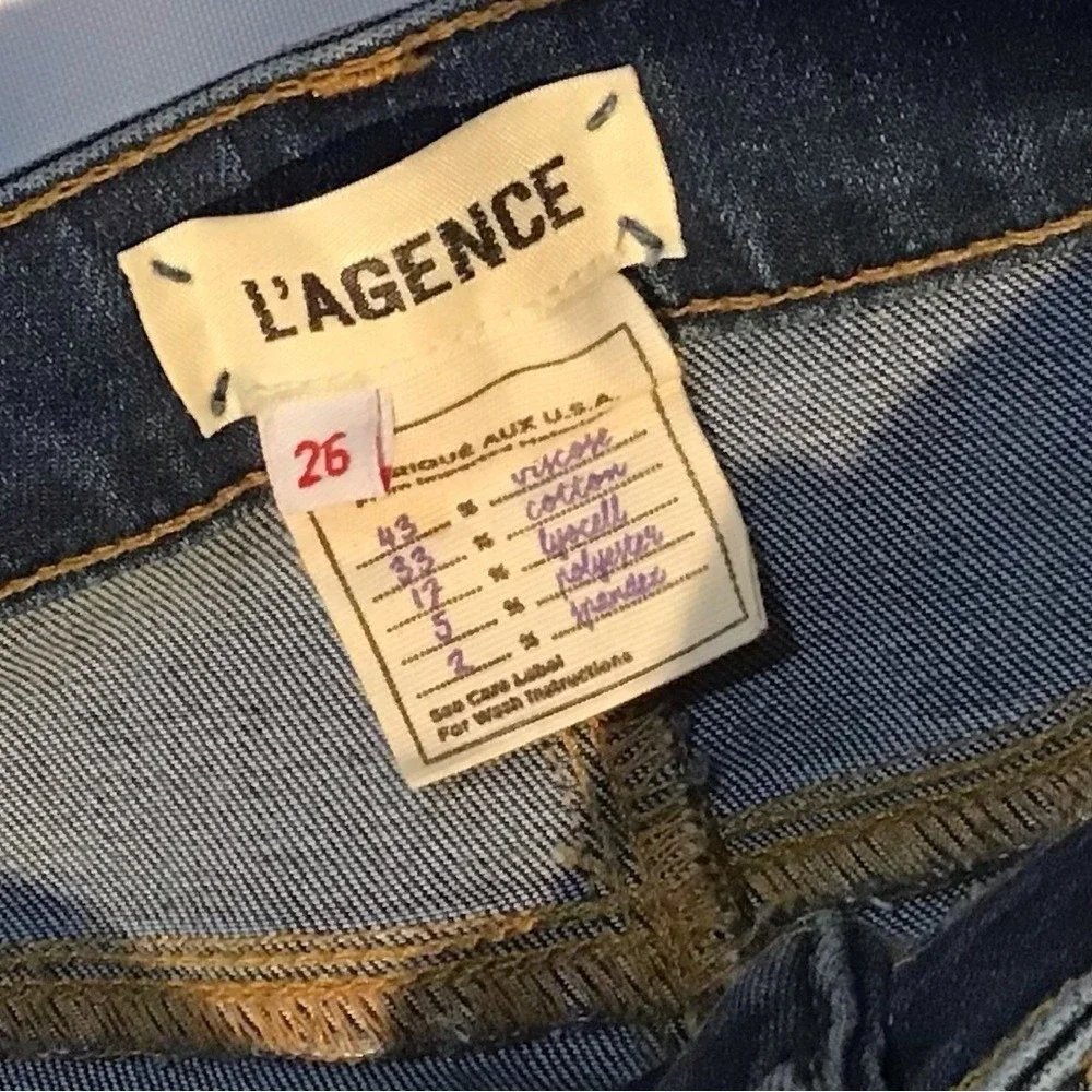 Women's L'agence High Rise Skinny Jeans‎ With Gold Stripe, Size 26 Inseam 25